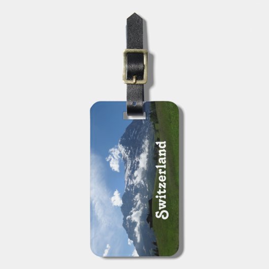 Schweizer Landschaft Gepäckanhänger (Vorderseite vertikal)