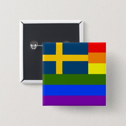 SCHWEIZER LGBT RAINBOW FLAG SCHWEDEN PRIDE BUTTON (Vorne & Hinten)
