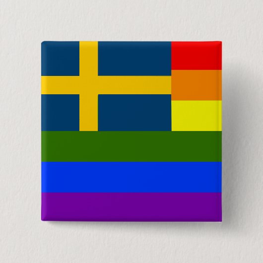 SCHWEIZER LGBT RAINBOW FLAG SCHWEDEN PRIDE BUTTON (Vorderseite)