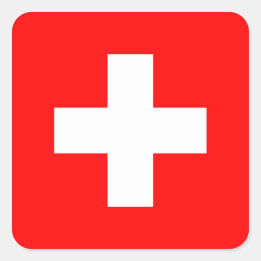 Schweizer Liebe Schweiz Rot und Weiß Quadratischer Aufkleber (Vorderseite)