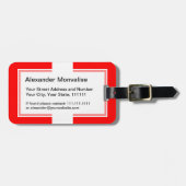 Schweizer Liebe-Schweizrot und -WEISS der Gepäckanhänger (Vorderseite horizontal)