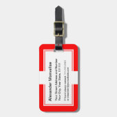 Schweizer Liebe-Schweizrot und -WEISS der Gepäckanhänger (Vorderseite vertikal)