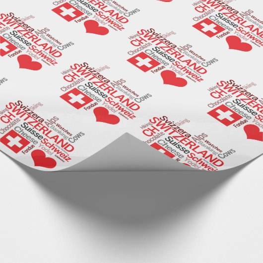 Schweizer Lieblingssachen - i-Liebe die Schweiz Geschenkpapier (Ecke)