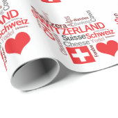 Schweizer Lieblingssachen - i-Liebe die Schweiz Geschenkpapier (Rolleneckpunkt)