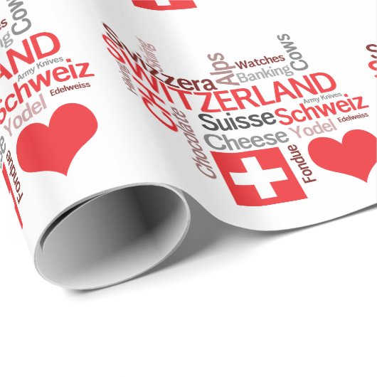Schweizer Lieblingssachen - i-Liebe die Schweiz Geschenkpapier (Rolleneckpunkt)