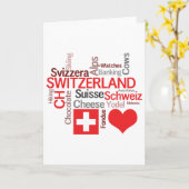 Schweizer Lieblingssachen - i-Liebe die Schweiz Karte (Gelbe Blume)