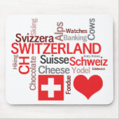 Schweizer Lieblingssachen - i-Liebe die Schweiz Mousepad (Vorne)