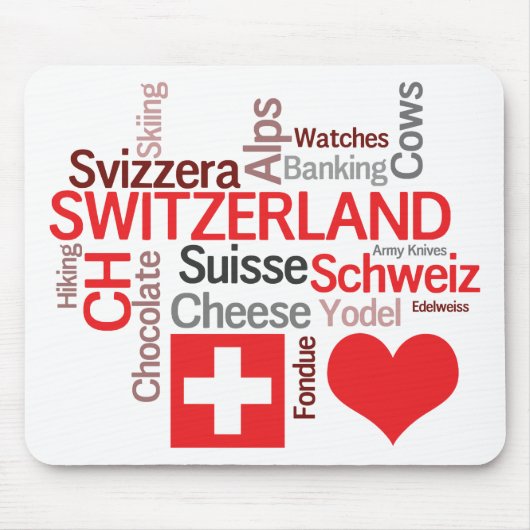 Schweizer Lieblingssachen - i-Liebe die Schweiz Mousepad (Vorne)