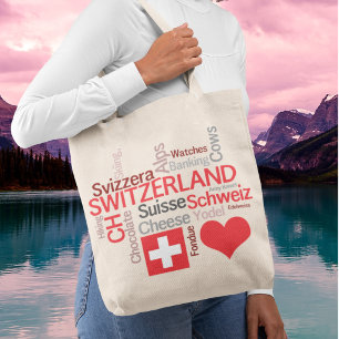 Schweizer Lieblingssachen - i-Liebe die Schweiz Tragetasche