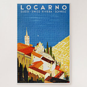 Schweizer Locarno Riviera Vintage Reiseposter Puzzle