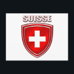 Schweizer Logo-Schild-Emblem-Flagge Postkarte<br><div class="desc">Zeigen Sie Ihren Schweizer Fans Liebe mit den Suisse Logo Fans Geschenke und Shirts.</div>