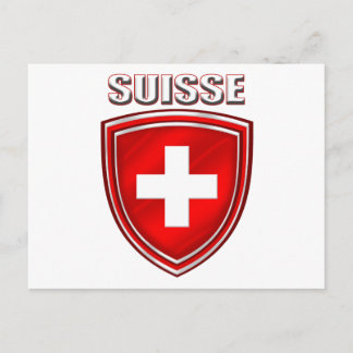 Schweizer Logo-Schild-Emblem-Flagge Postkarte