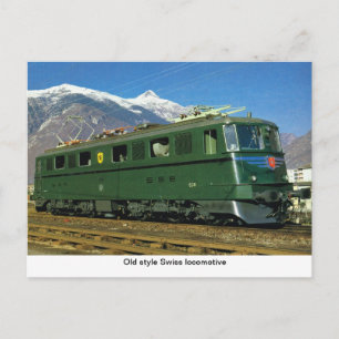Schweizer Lokomotive im alten Stil Postkarte