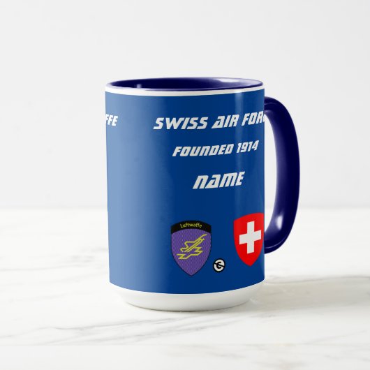 Schweizer Luftwaffe (Schweizer Luftwaffe) Tasse (VorderseiteRechts)