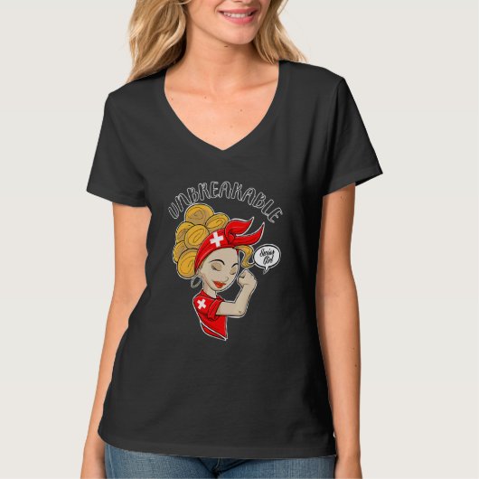 Schweizer Mädchen Unzerbrechlich I Schweizer Erbe T-Shirt (Vorderseite)