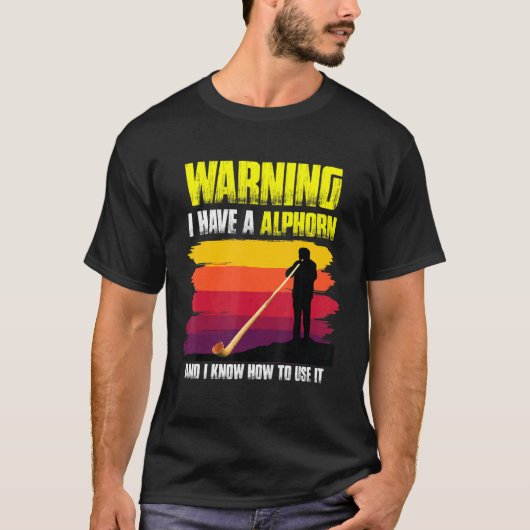 Schweizer Musiker mit Alphormusikinstrument Schwei T-Shirt (Vorderseite)