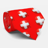 Schweizer Nati - die Schweiz-Fußball Krawatte (Gerollt)