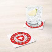 Schweizer Nationalfeiertag Schweiz Flagge Edelweis Rechteckiger Pappuntersetzer (Vor Ort)