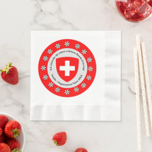 Schweizer Nationalfeiertag Schweiz Flagge Edelweis Serviette