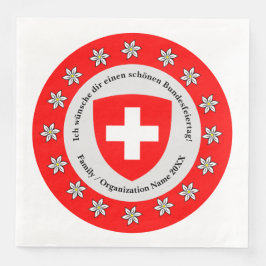 Schweizer Nationalfeiertag Schweiz Flagge Edelweis Serviette