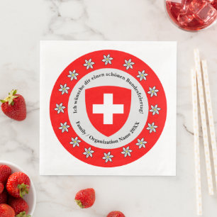 Schweizer Nationalfeiertag Schweiz Flagge Edelweis Serviette