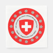 Schweizer Nationalfeiertag Schweiz Flagge Edelweis Serviette (Vorderseite)