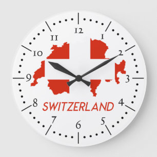 Schweizer Nationalflagge Große Wanduhr