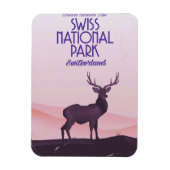 Schweizer Nationalpark Vintage Reiseplakat Magnet (Vertikal)