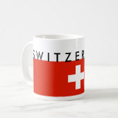 Schweizer Nationssymbol die Schweiz-Landesflagge Kaffeetasse (Vorderseite Links)