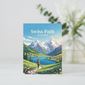 Schweizer Pfad, Vierwaldstättersee Schweiz Postkarte (Stehend Vorderseite)