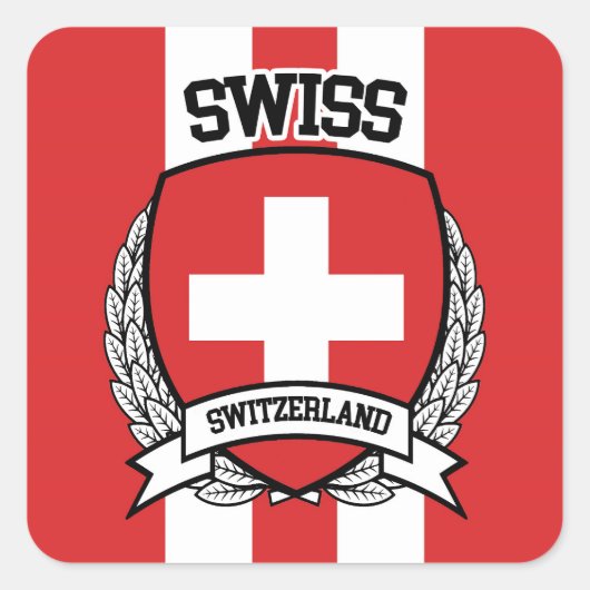 Schweizer Quadratischer Aufkleber (Vorderseite)