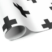 Schweizer Querschwarzweiss-muster Geschenkpapier (Rolleneckpunkt)