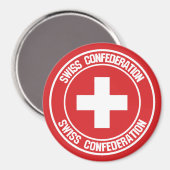 Schweizer RundEmblem Magnet (Vorderseite/Rückseite)