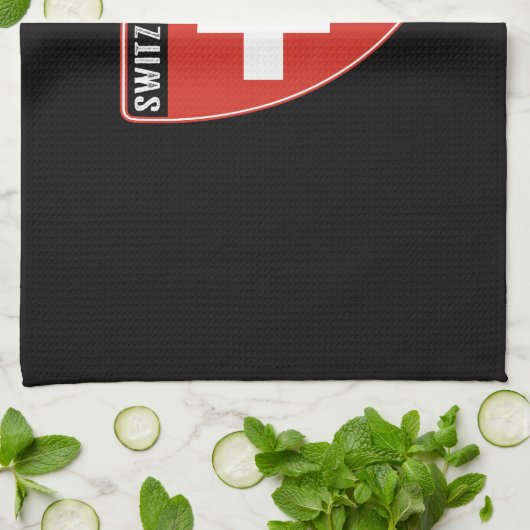 Schweizer Schild Geschirrtuch (Gefaltet)