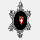Schweizer Schild Schneeflocken Zinn-Ornament (Links)