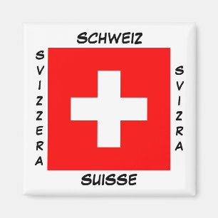 Schweizer Sprachen Flaggenplatz Magnet