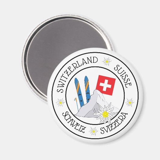 Schweizer Stereotype White Kühlschrank Magnet (Vorderseite/Rückseite)