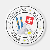 Schweizer Stereotype White Kühlschrank Magnet (Vorne)