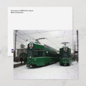 Schweizer Straßenbahnen im BVB M-Parc Depot, Basel Postkarte (Vorne/Hinten)