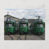 Schweizer Straßenbahnen im BVB M-Parc Depot, Basel Postkarte (Vorderseite)