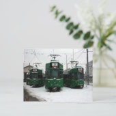 Schweizer Straßenbahnen im BVB M-Parc Depot, Basel Postkarte (Stehend Vorderseite)