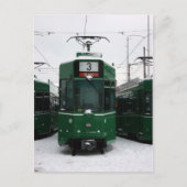 Schweizer Straßenbahnen im BVB M-Parc-Depot, Basel Postkarte (Vorderseite)