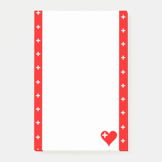 Schweizer stripes Flagge Post-it Klebezettel (Vorderseite)