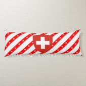 Schweizer stripes Flagge Seitenschläferkissen (Rückseite)