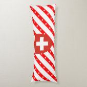 Schweizer stripes Flagge Seitenschläferkissen (Vorderseite Vertikal)