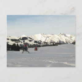 Schweizer Szene mit touristischen Hubschraubern Postkarte