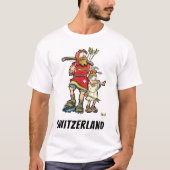Schweizer T - Shirt mit William Tell, Sohn und Kuh (Vorderseite)