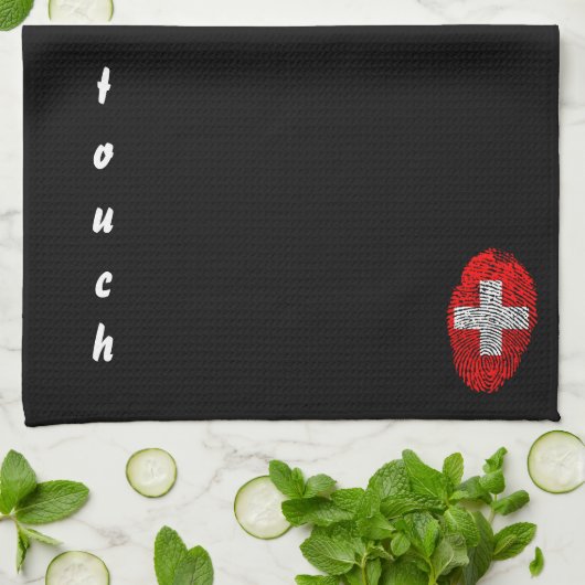 Schweizer Touchfingerabdruckflagge Küchentuch (Gefaltet)