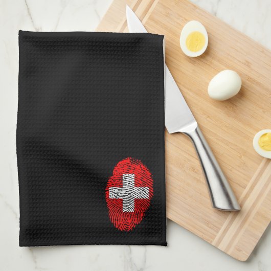 Schweizer Touchfingerabdruckflagge Küchentuch (Viertel Falte)