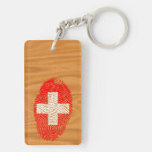 Schweizer Touchfingerabdruckflagge Schlüsselanhänger (Rückseite)